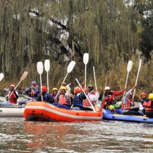 dome float paddles up three rafts