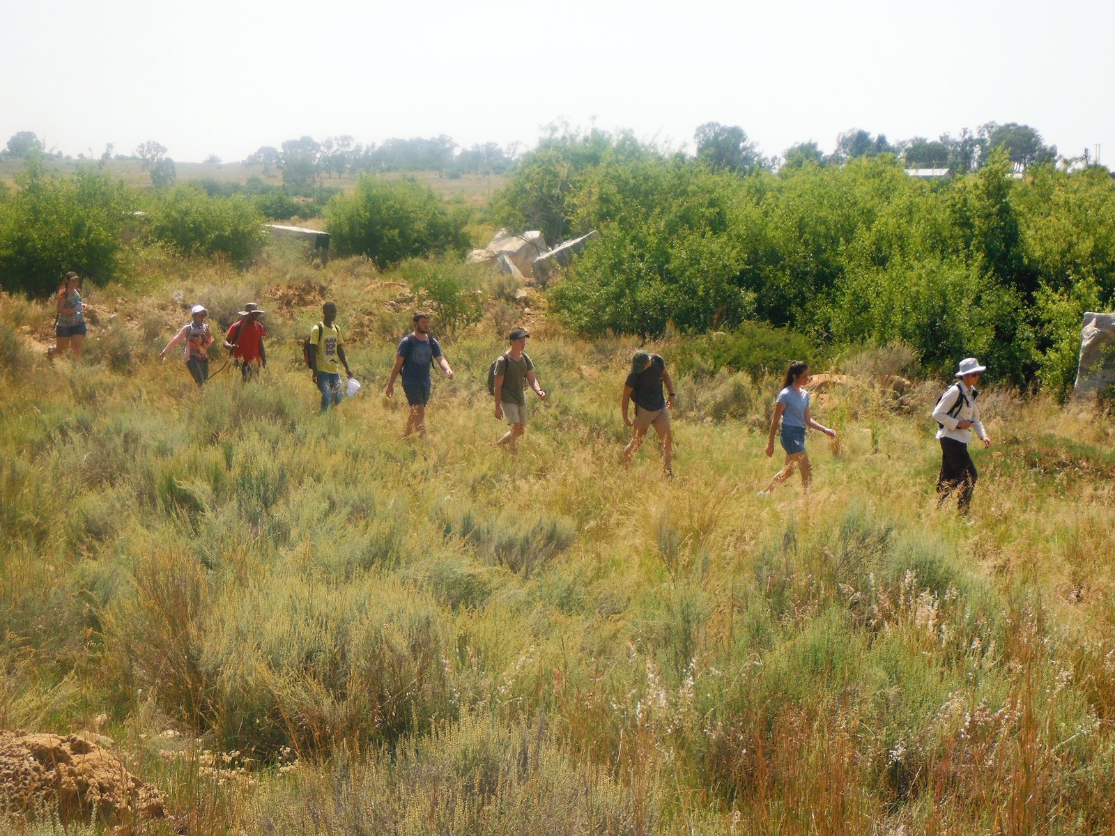 hiking through veld on dome tour karen
