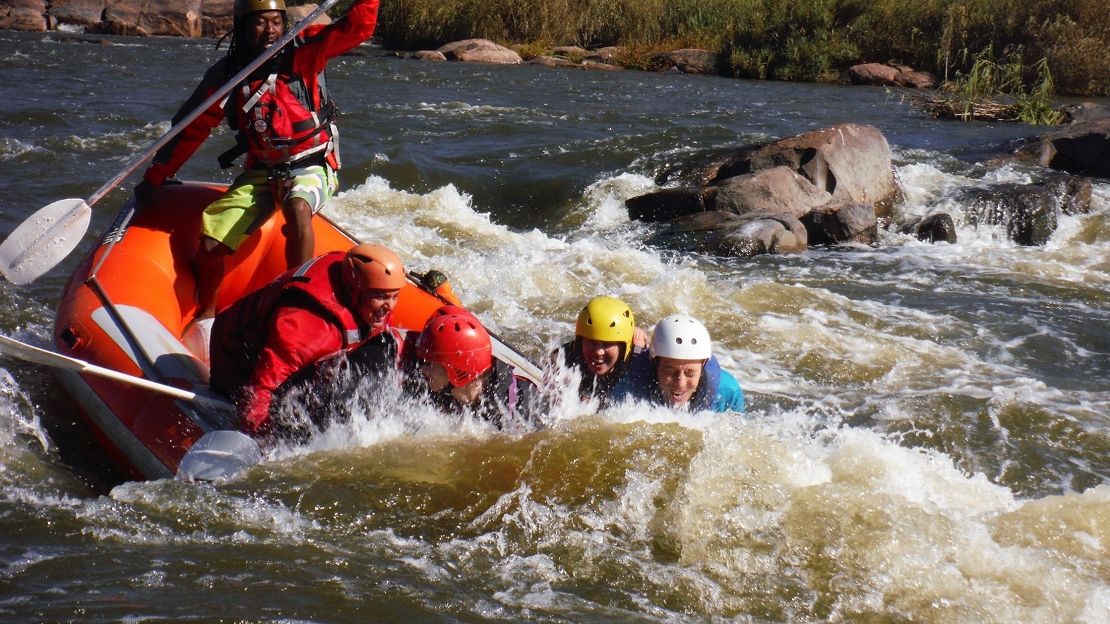 rafting james flying group faces